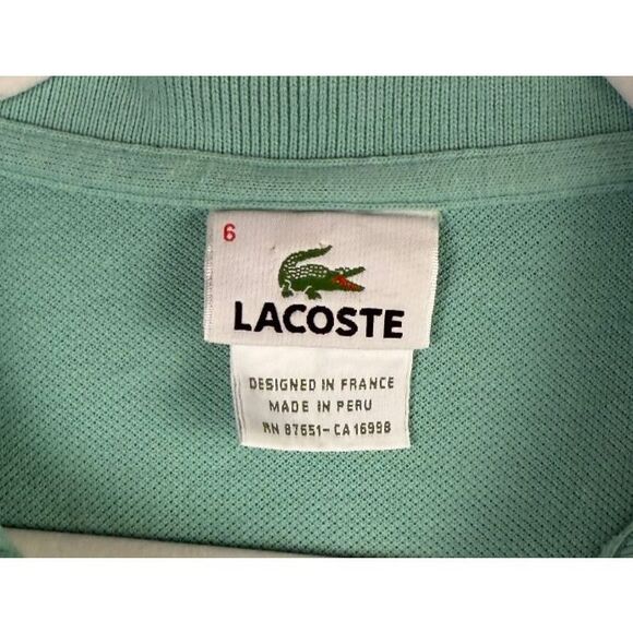 Lacoste Polo Shirt Mens‎ Extra Large Aqua Classic Fit Lightweight Preppy - Picture 2 of 6